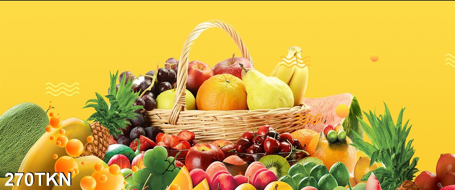 TRANH DÁN TƯỜNG 3D RAU, CỦ, QUẢ PHÒNG BẾP 270TKN - TRANH DÁN TƯỜNG PHÒNG ĂN KHỔ NGANG