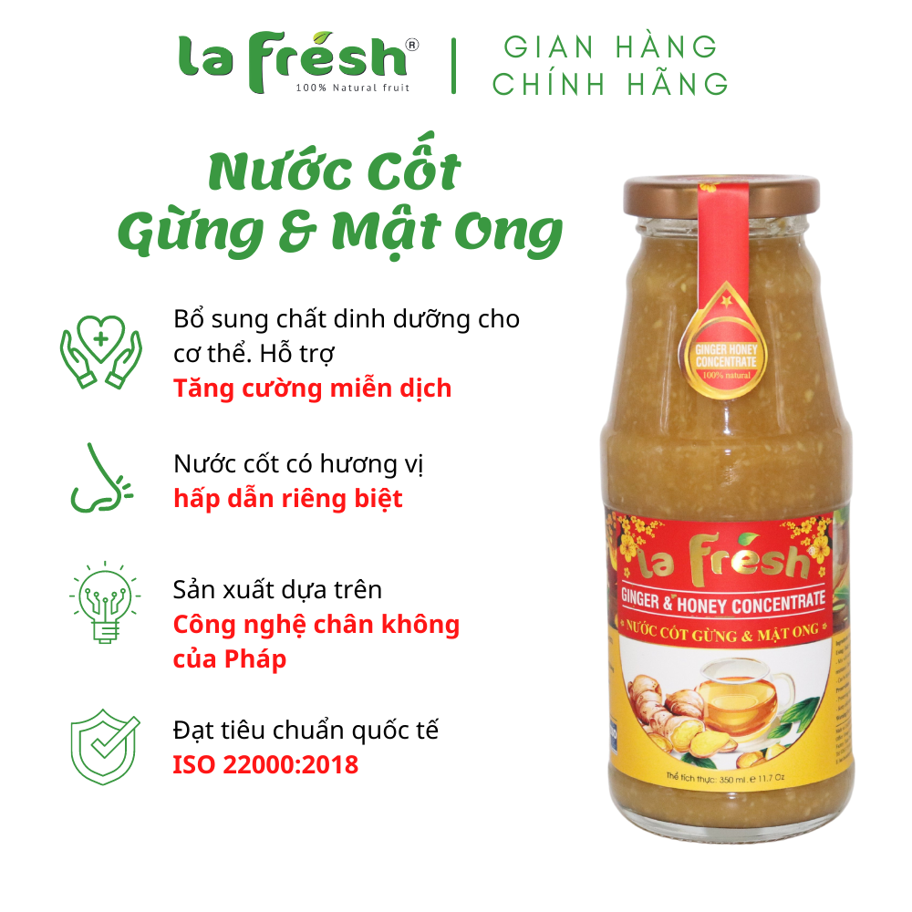 [HCM]Gừng Mật Ong Lafresh Đà Lạt 350ml