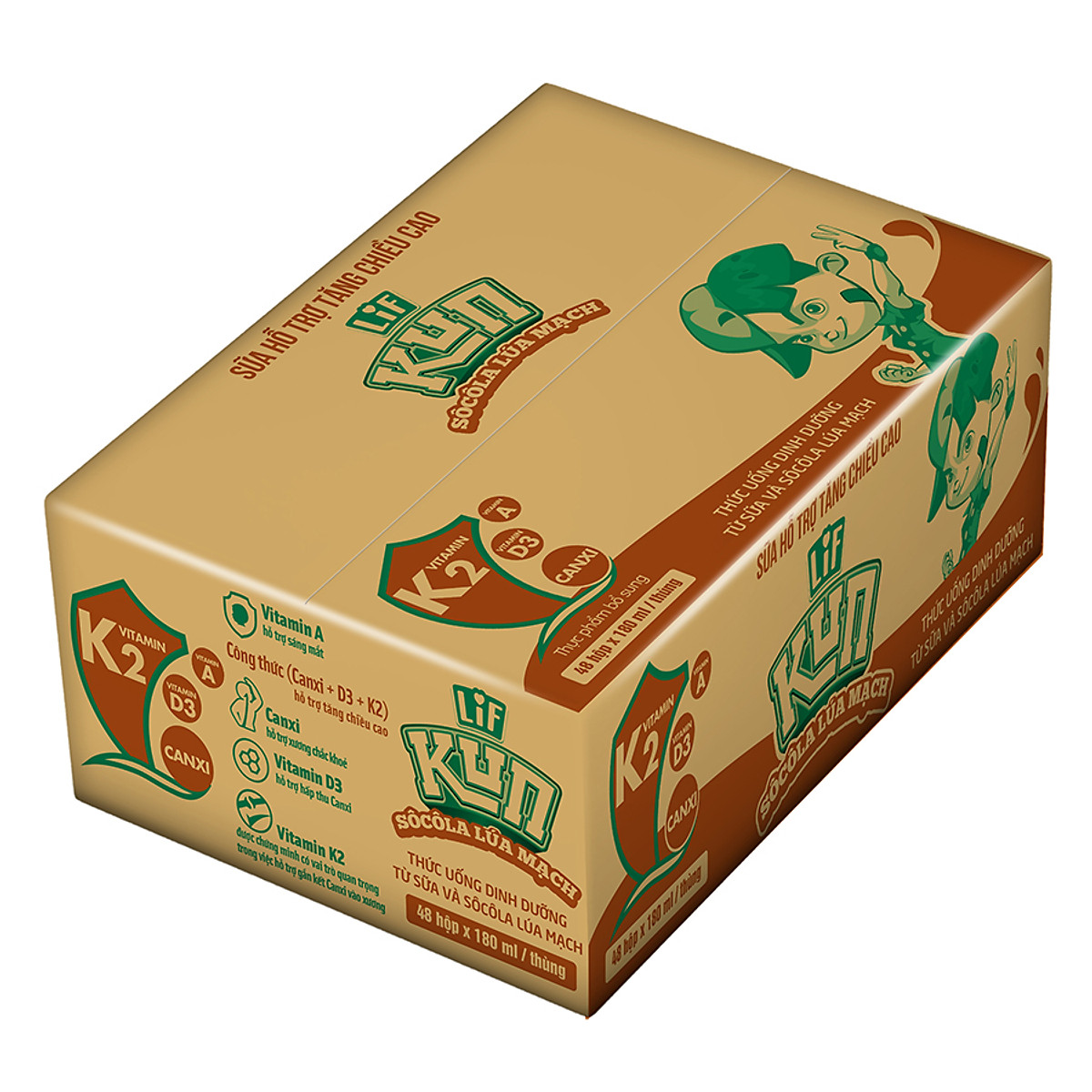 [HCM]THÙNG 48H SỮA KUN SOCOLA LÚA MẠCH 180ML