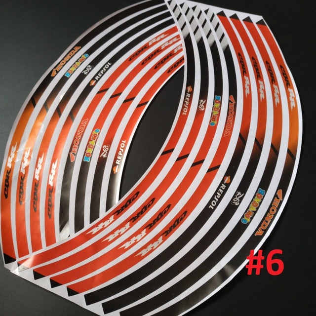 Tem dán vành xe 18inch sắc màu