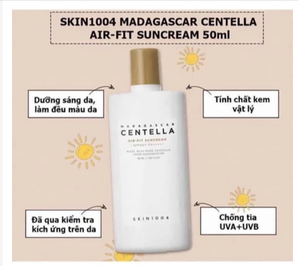 Kem Chống Nắng Nâng Tông Da Chiết Xuất Rau Má Skin1004 SPF50+/PA++++ 50ml