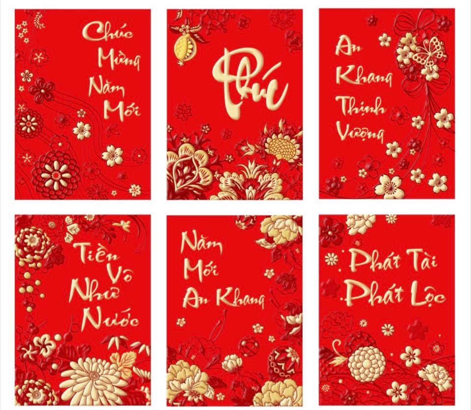 60 Cái bao lì xì nhung cao cấp nhiều hình( size vừa)