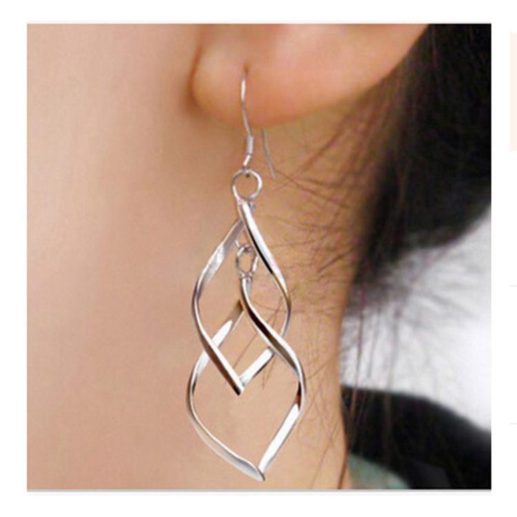 Bông Tai 2 Chiếc Lá Lồng Đèn   Tòn Ten Phong Cách Hàn BT2LEAFTONTEN