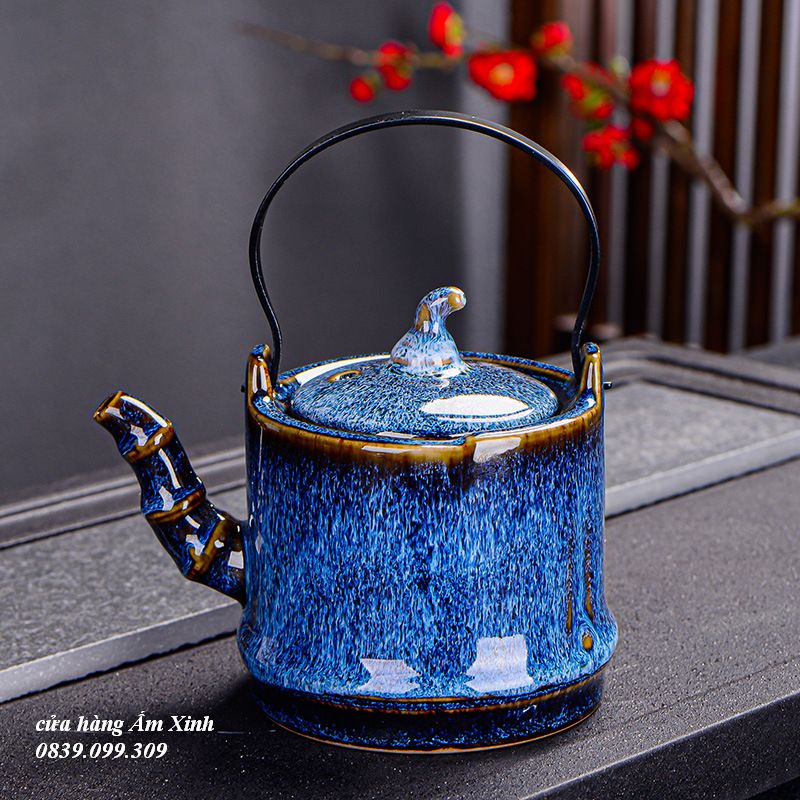 Bộ ấm chén pha trà men thiên mục Lông thỏ hỏa biến