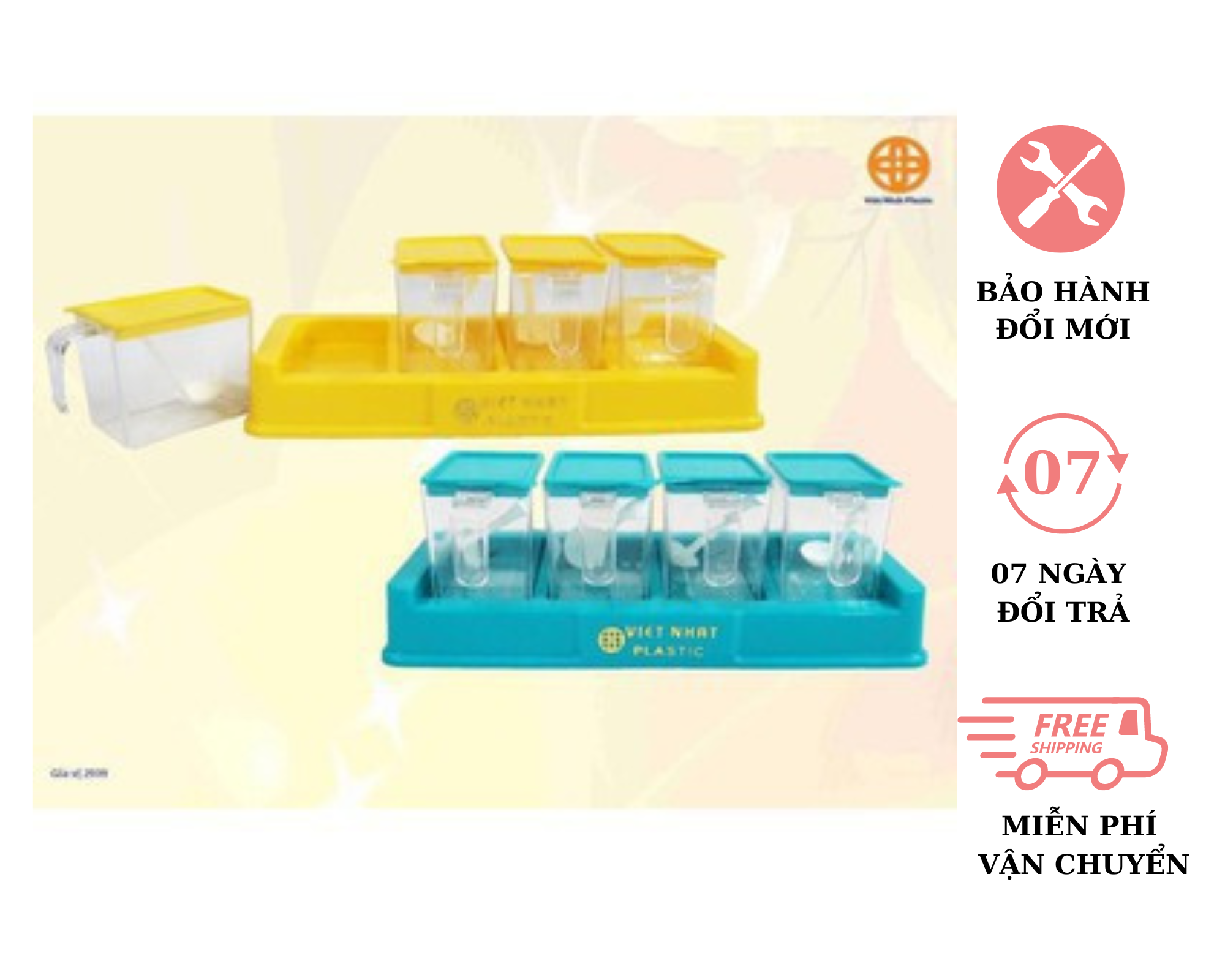 Bộ 4 hộp đựng gia vị VIỆT NHẬT