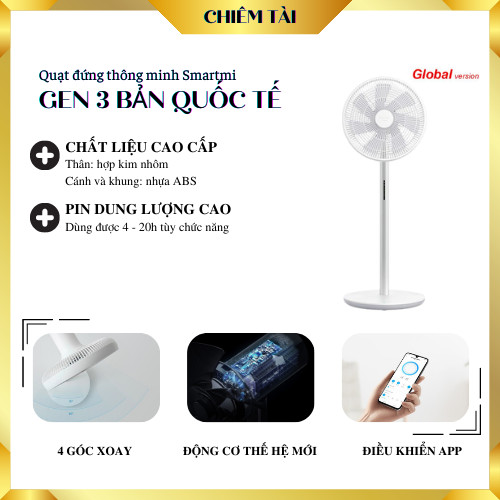 [HCM]Quạt đứng thông minh Smartmi gen 3 quốc tế