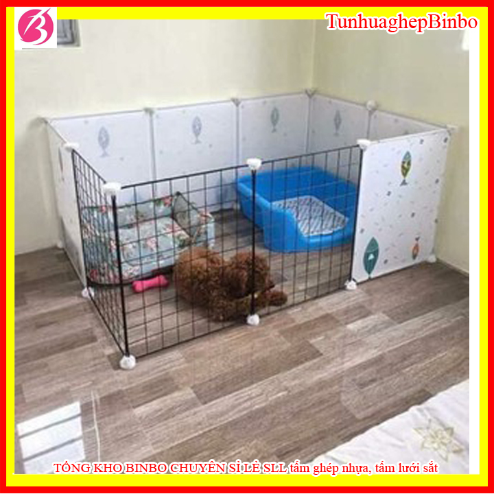 Lưới quây chó mèo, chuồng quây chó mèo lắp ghép 10 tấm kích thước 105x75x45cm