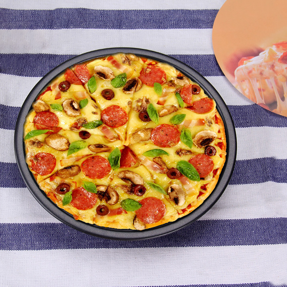 Terylin 6/7/8/10 inch Non-stick Pizza Pan Plate Dish Tray Mold Bakeware Baking Tool