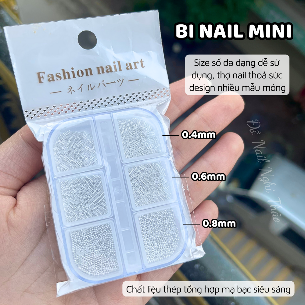 Khay bi nail mini 6 ô mix size