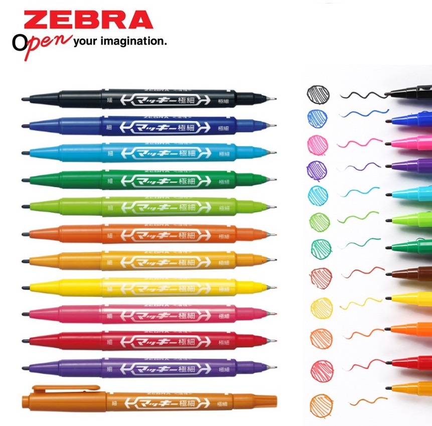 Bút Marker hai đầu Zebra Mckee viết được trên nhiều chất liệu