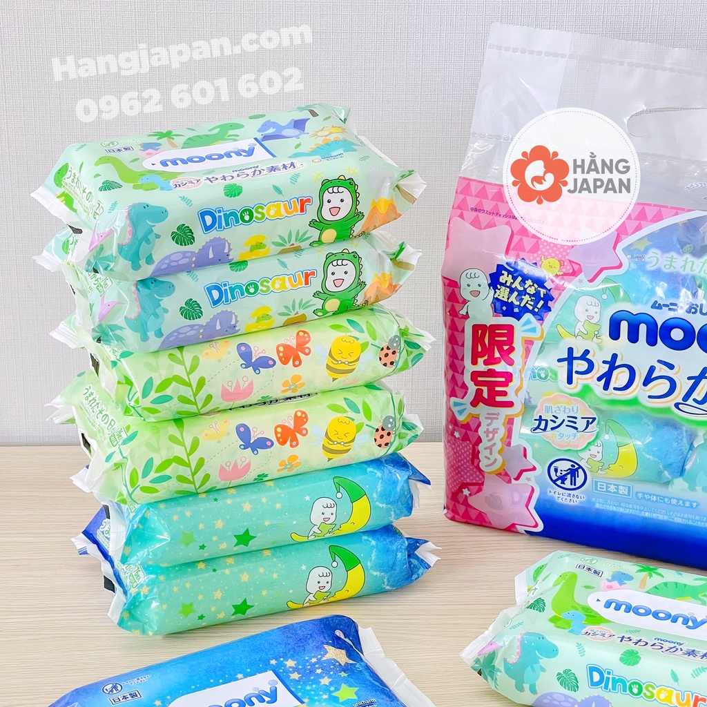 Khăn giấy ướt MOONY mẫu mới (76 TỜ) - Nhật Bản