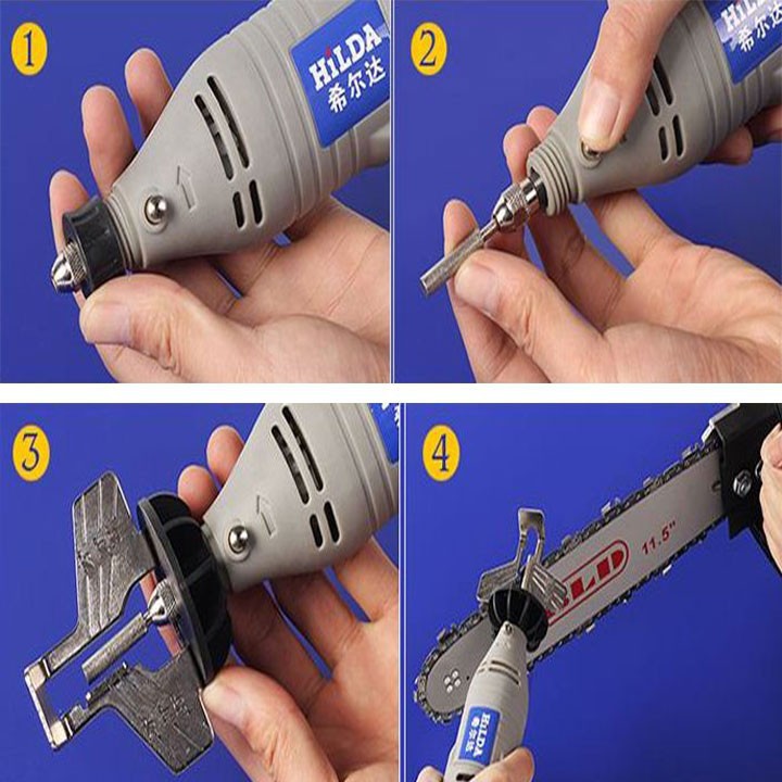 Bộ dụng cụ mài lưỡi cưa gắn máy mài mini