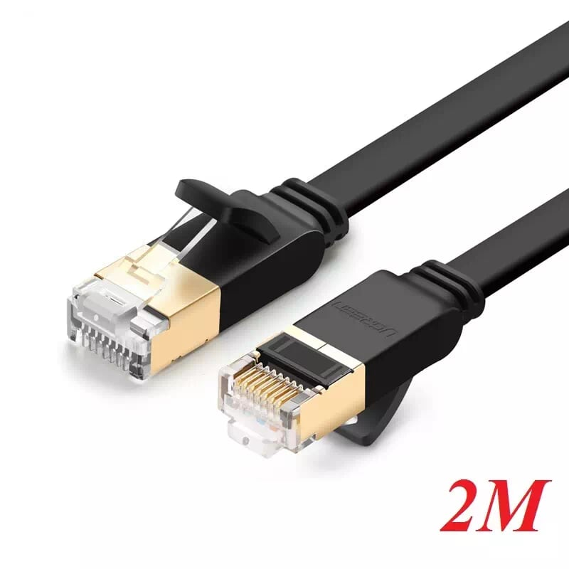 Ugreen 11261 2m màu đen cáp mạng lan cat 7 stp dây dẹp nw106
