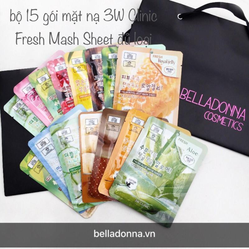 Bộ 15 Gói Mặt Nạ Dưỡng Da 3w Clinic Fresh Mask Sheet 15X23ml