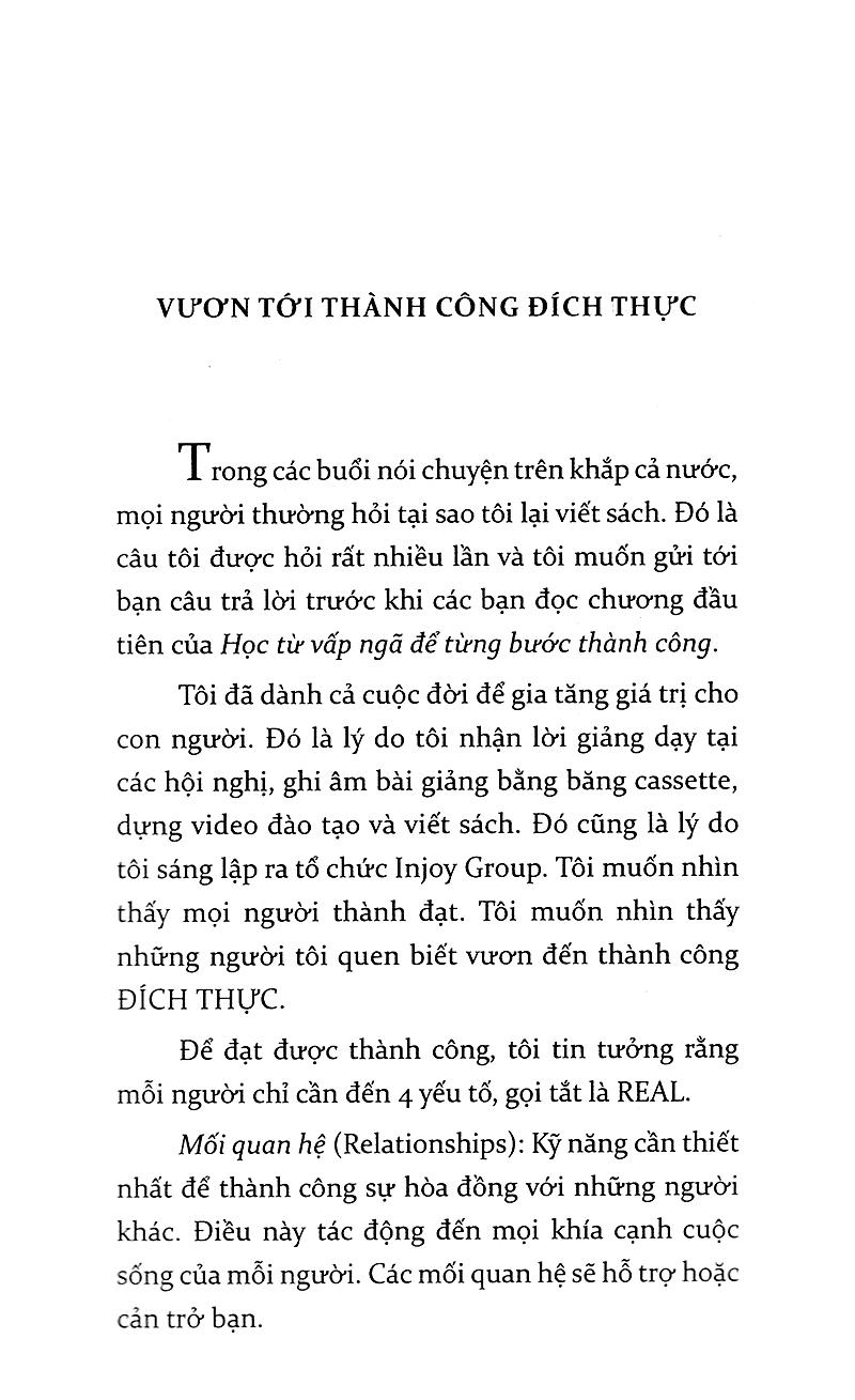Học từ vấp ngã để từng bước thành công