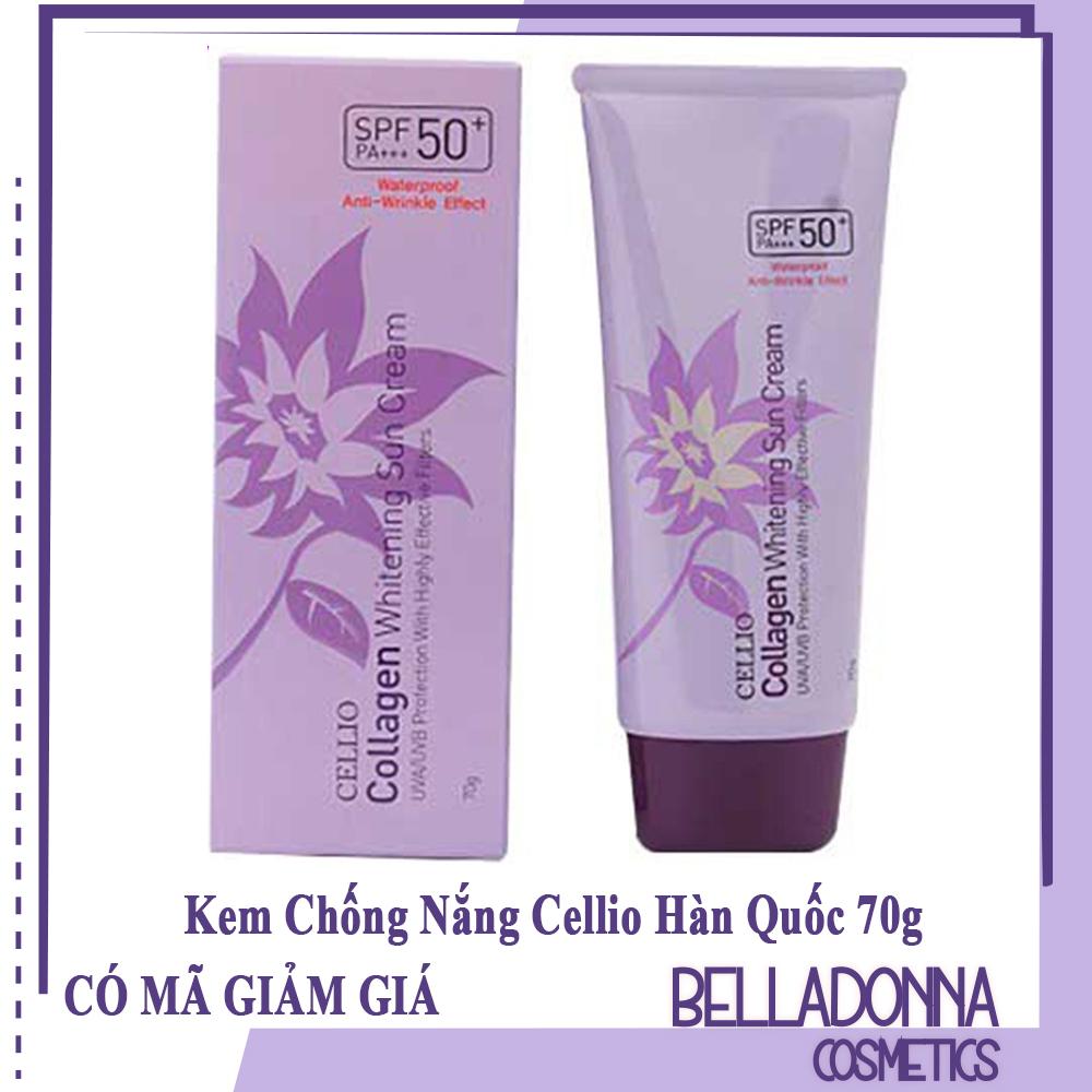 [HCM]Kem Chống Nắng Chiết Xuất Collagen Cellio Collagen Whitening Sun Cream SPF50 PA+++70G
