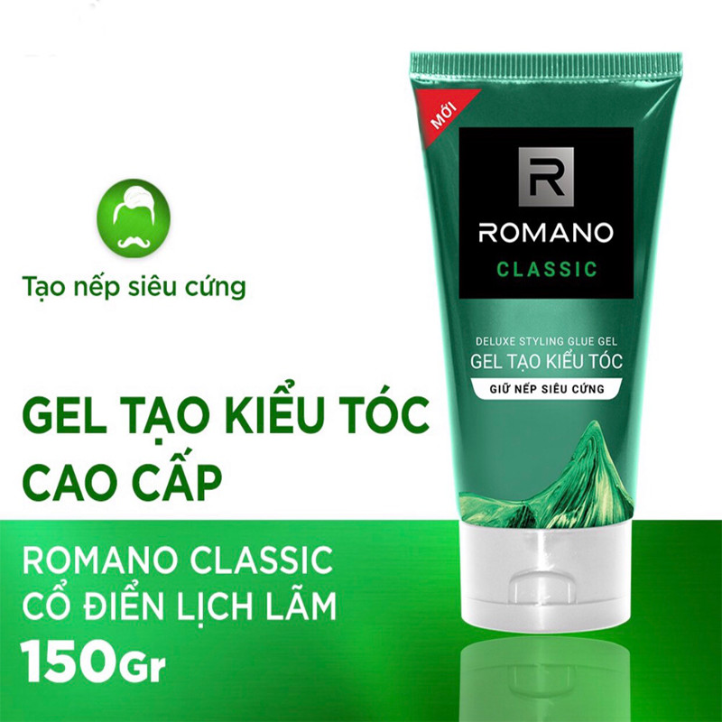 Gel vuốt tóc Romano Classic giữ nếp siêu cứng 150g  Shopee Việt Nam