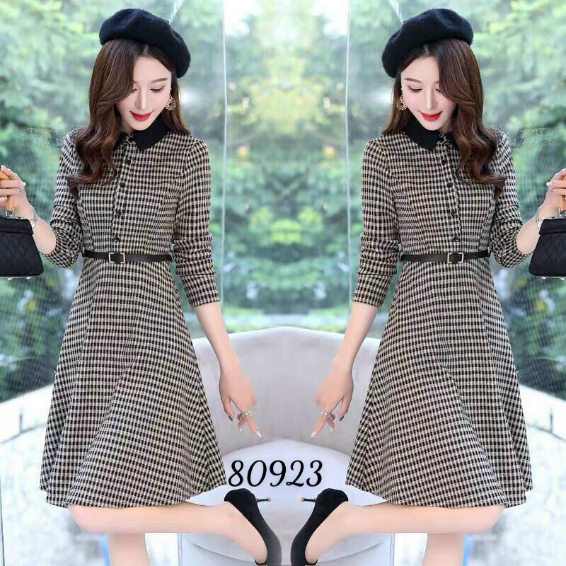 ĐẦM CARO THỜI TRANG THU ĐÔNG SIÊU XINH