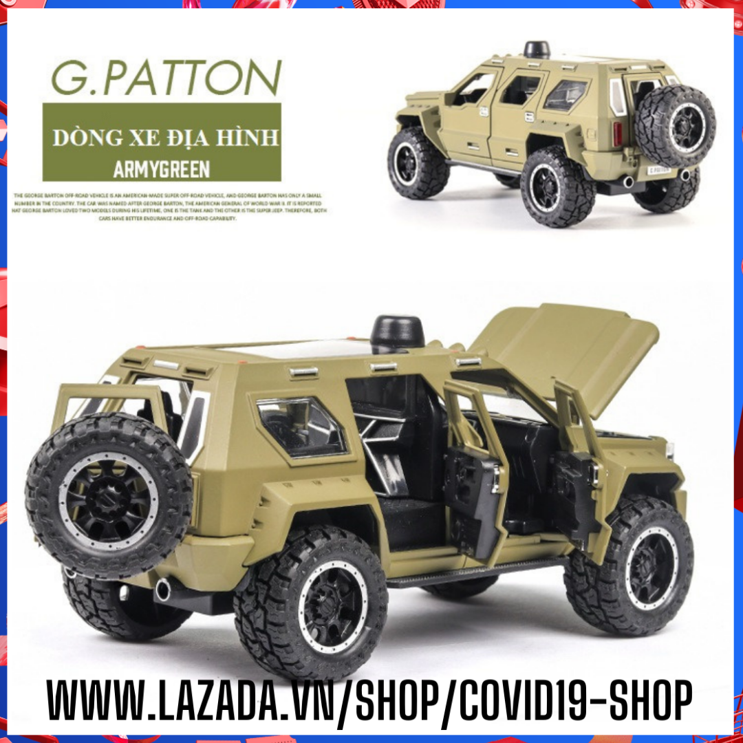 [HCM]( Cam kết sản phẩm y hình  uy tín chất lượng )  Mô hình kim loại xe địa hình PATTON SUV  kích thước lớn tỉ lệ 1:24