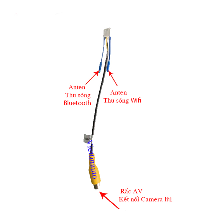 Rắc cắm Camera lùi Camera de cho màn hình Android xe hơi - Rắc AV