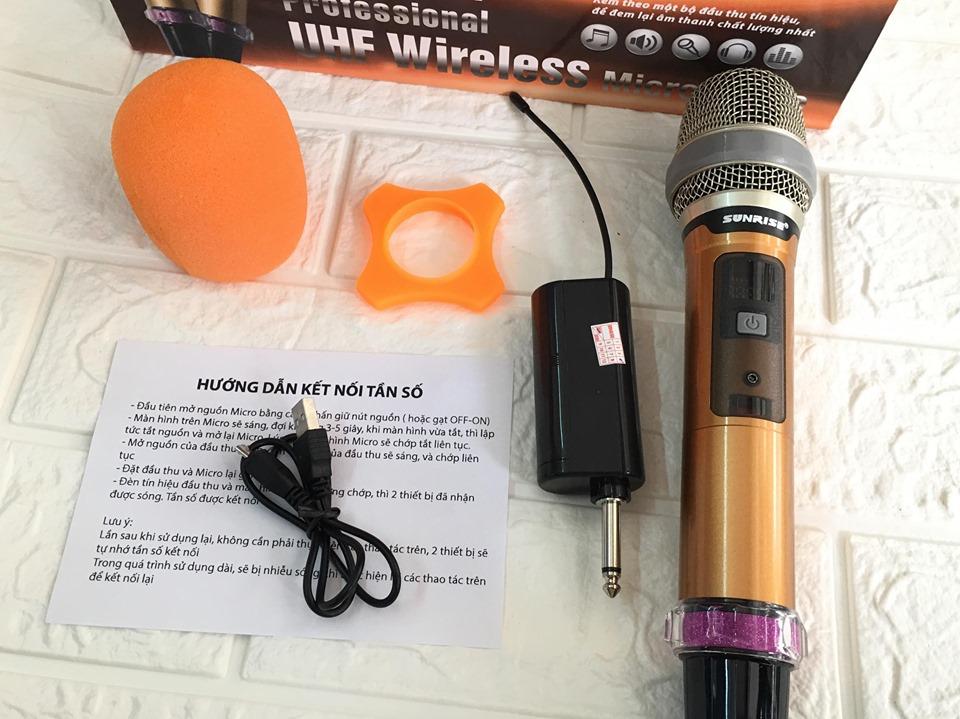 [Nhập ELJAN22 giảm 10% tối đa 200k đơn từ 99k]Micro Không Dây Sunrise SM-3 (Loại 1 Mic) – Hàng Chính Hãng