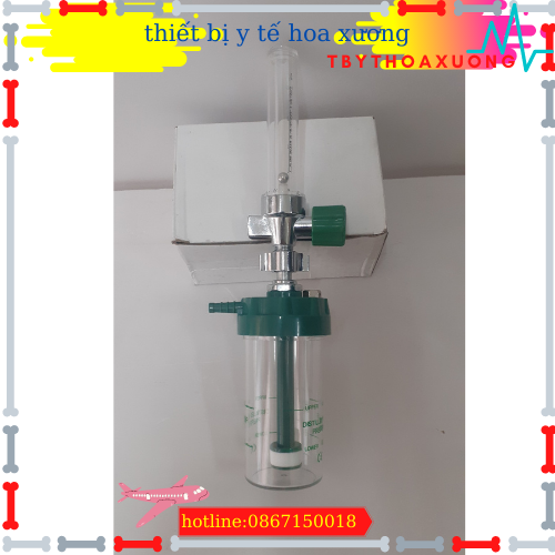 đồng hồ oxy gắn tường , lưu lượng kế và bình làm ẩm điều chỉnh oxy,hàng cao cấp