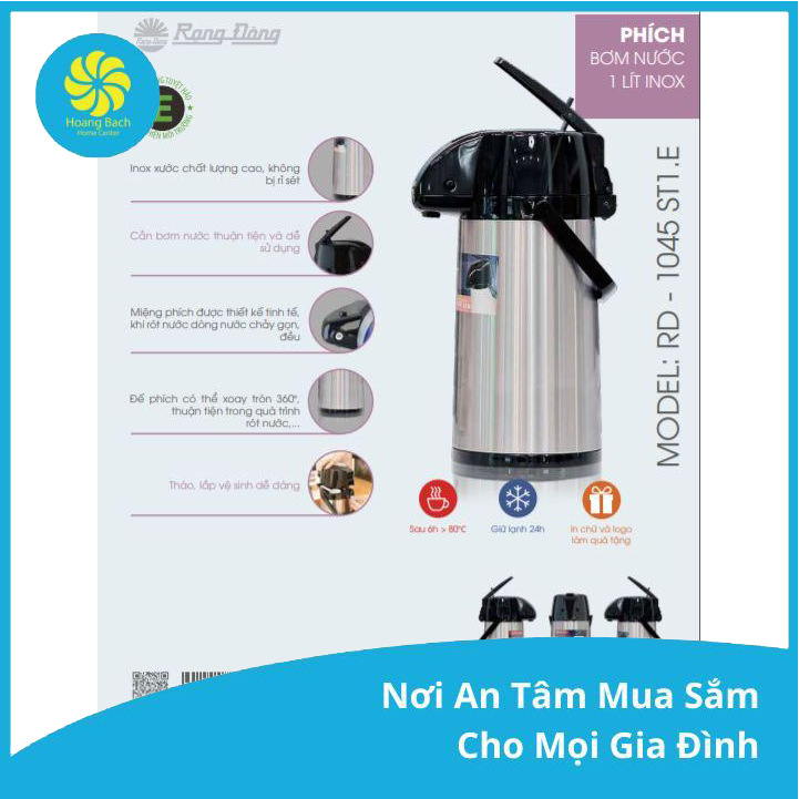 Phích Bơm nước Rạng Đông RD 1045 ST1.E
