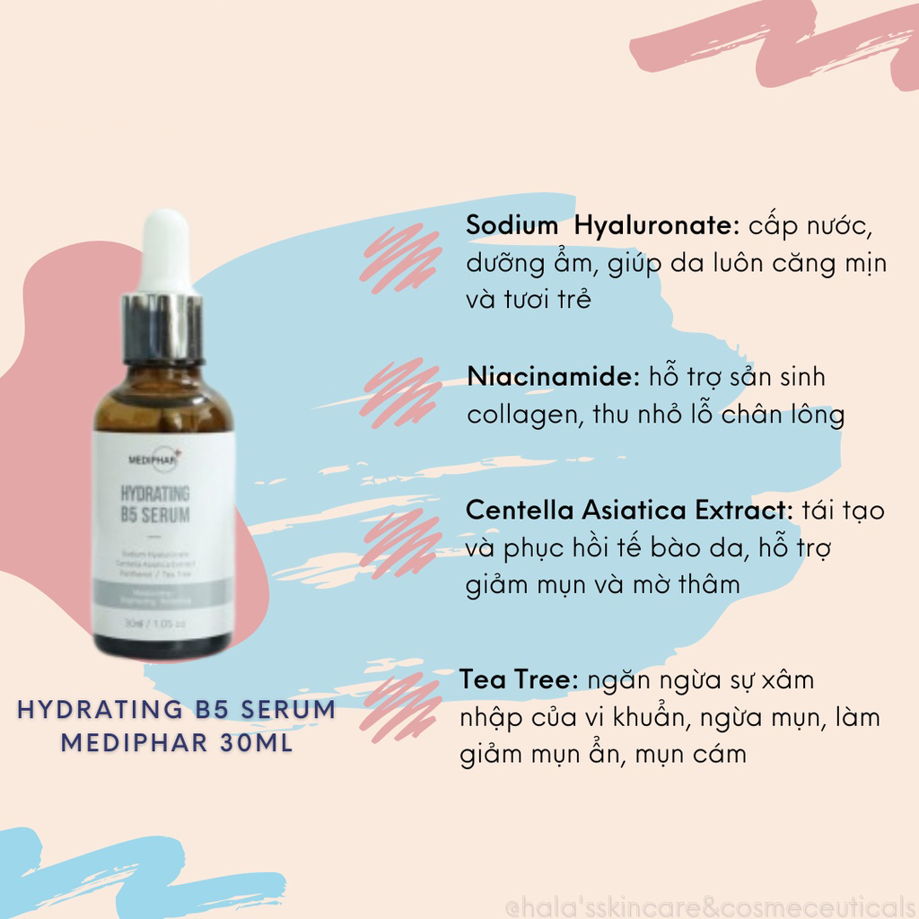 Serum phục hồi cấp ẩm Mediphar+ Hydrating B5 30ml