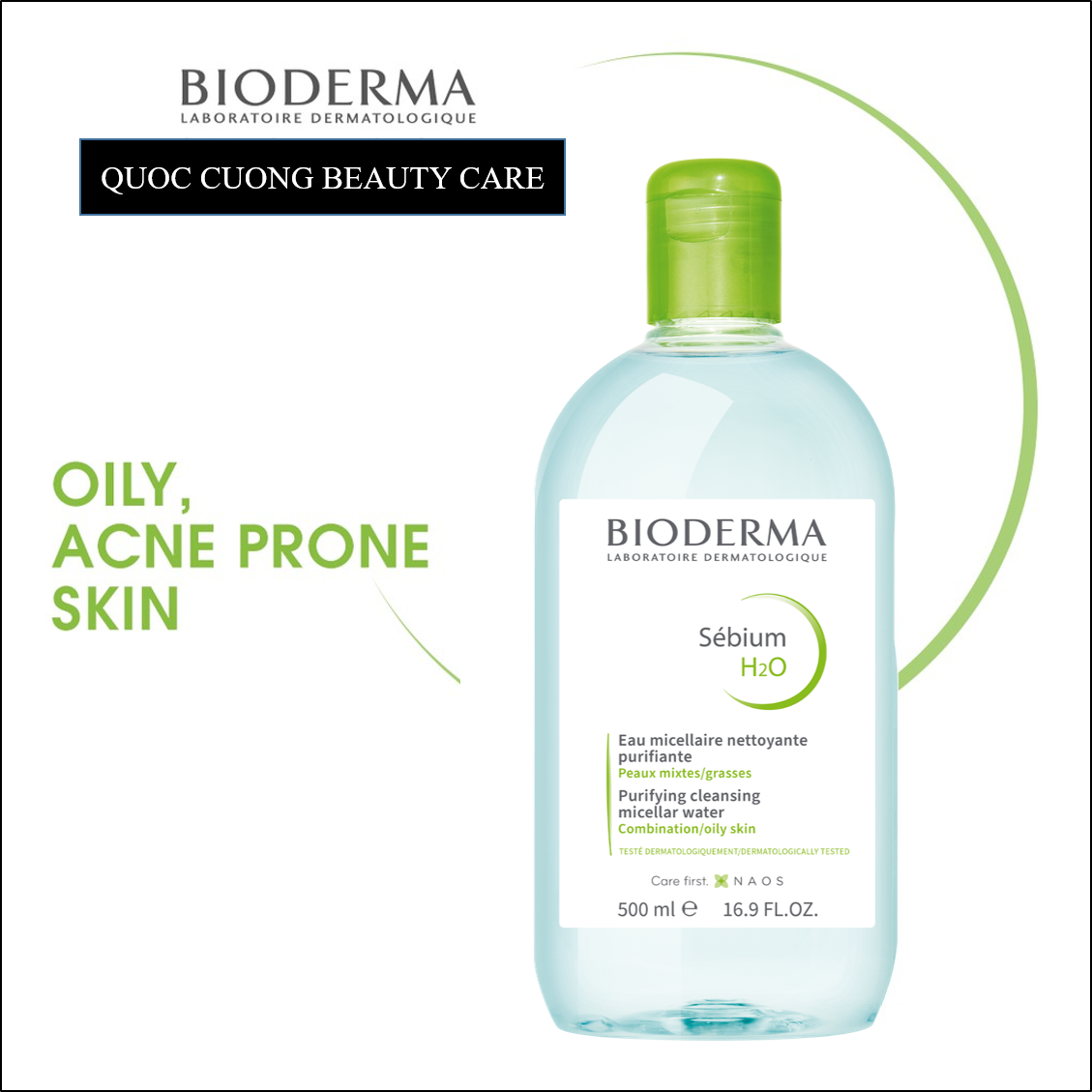 [HCM]Nước tẩy trang Bioderma Micellar Water 500ml dành cho da khô da nhạy cảm của Pháp