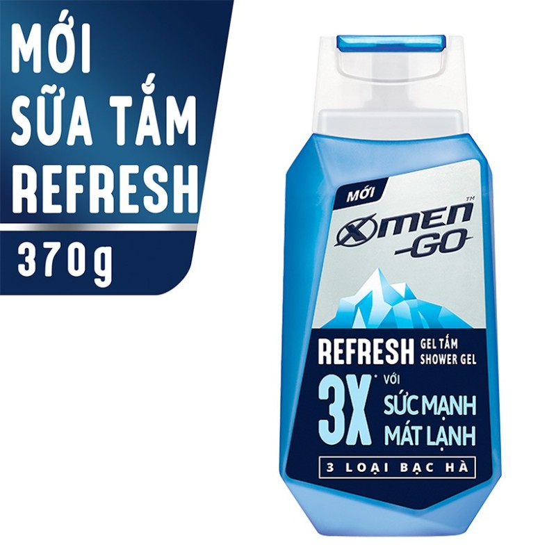 X Men -   Sữa tắm X-Men Go REFRESH 3 Loại Bạc Hà 370G  - Giá Sỉ cao cấp