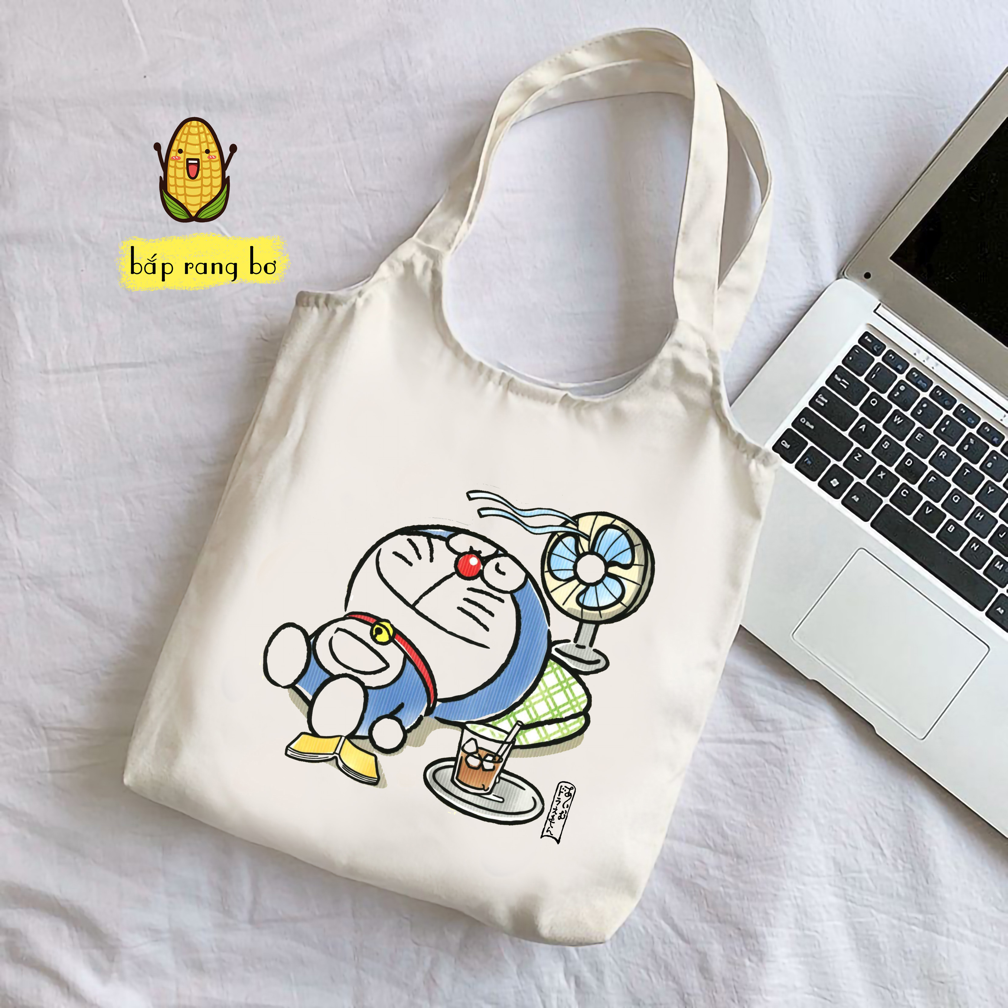 TÚI TOTE TRÒN DORAEMON P2 [CÓ KHÓA + TÚI CON] - VẢI CANVAS