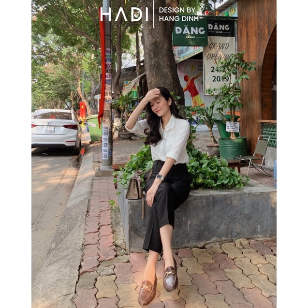Quần tây công sở vải mịn ống đứng ủi li .