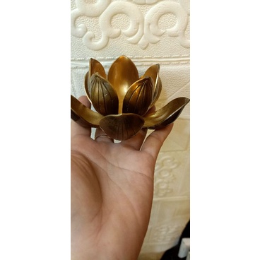 Bông hoa sen đồng kép để chân nến - đồ thờ cúng