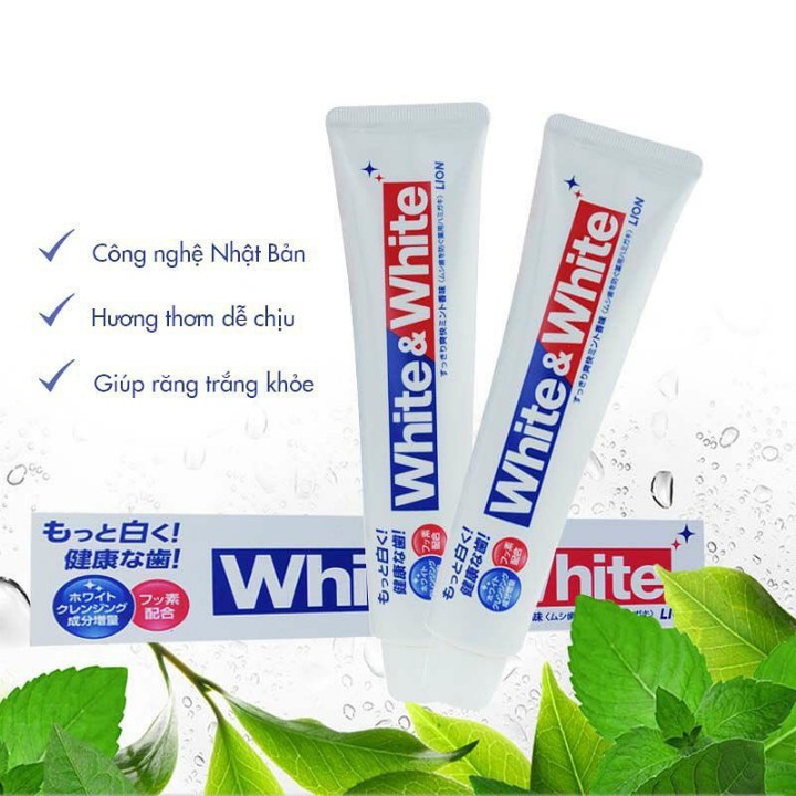 Kem đánh răng White and White Lion Nhật 150g