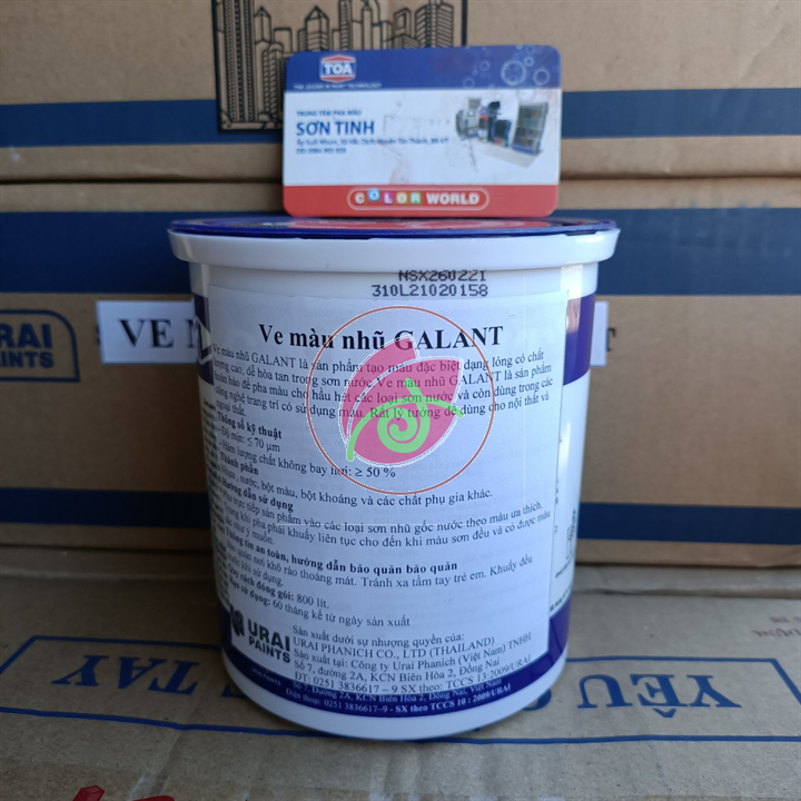 [Sơn chậu] Ve màu đen Galant 800ml