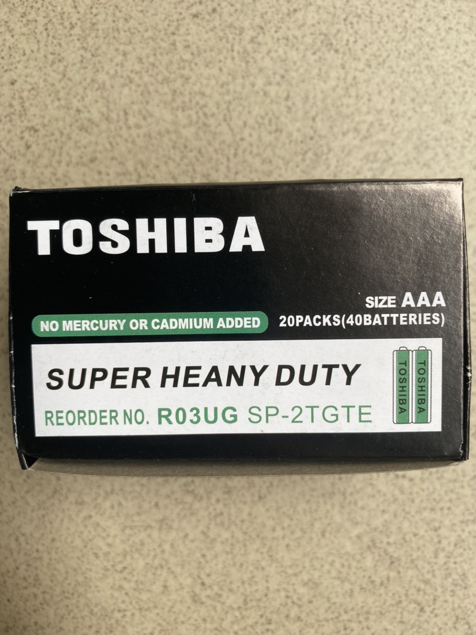 Cặp 2 viên pin AAA TOSHIBA 3A