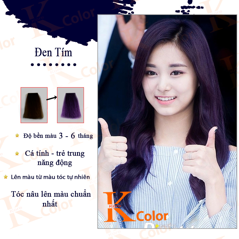 Thuốc nhuộm tóc Đen Tím Kcolor