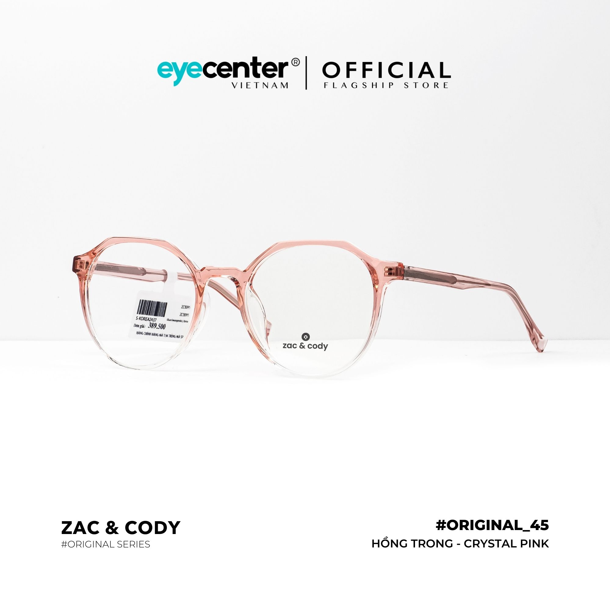 Gọng kính cận nam nữ chính hãng ZAC & CODY B45 lõi thép chống gãy nhập khẩu by Eye Center Vietnam