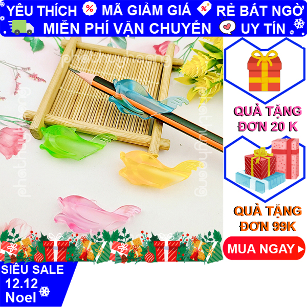 Bộ 4 đệm bút tập viết cá heo cho bé đệm tay cầm bút đệm bút cá heo đệm cầm