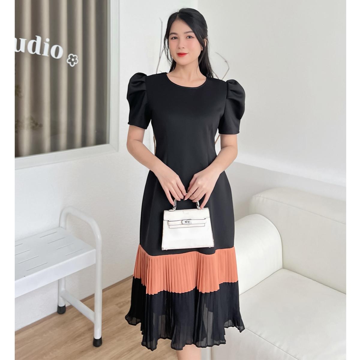 Đầm suôn phối dập li MS09 - Lady Fashion