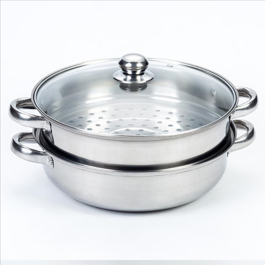 [HCM]Nồi hấp inox 2 tầng size 28 cm