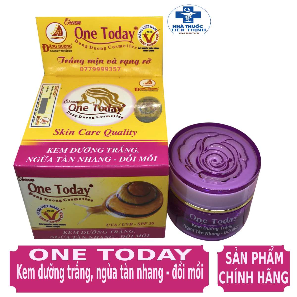 KEM DƯỠNG TRẮNG DA NGỪA TÀN NHANG ĐỒI MỒI ONE TODAY 9G CHÍNH HÃNG