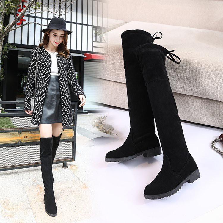 Bốt Đùi Nữ Da Lộn Đế 3P Cao Cấp Giá Rẻ