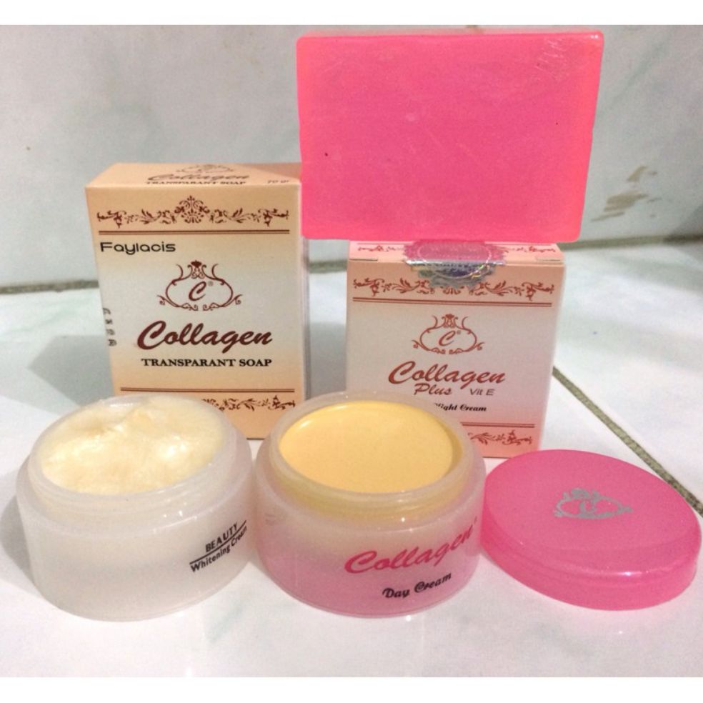 bộ kem collagen plus vit e ngày và đêm và xà phòng