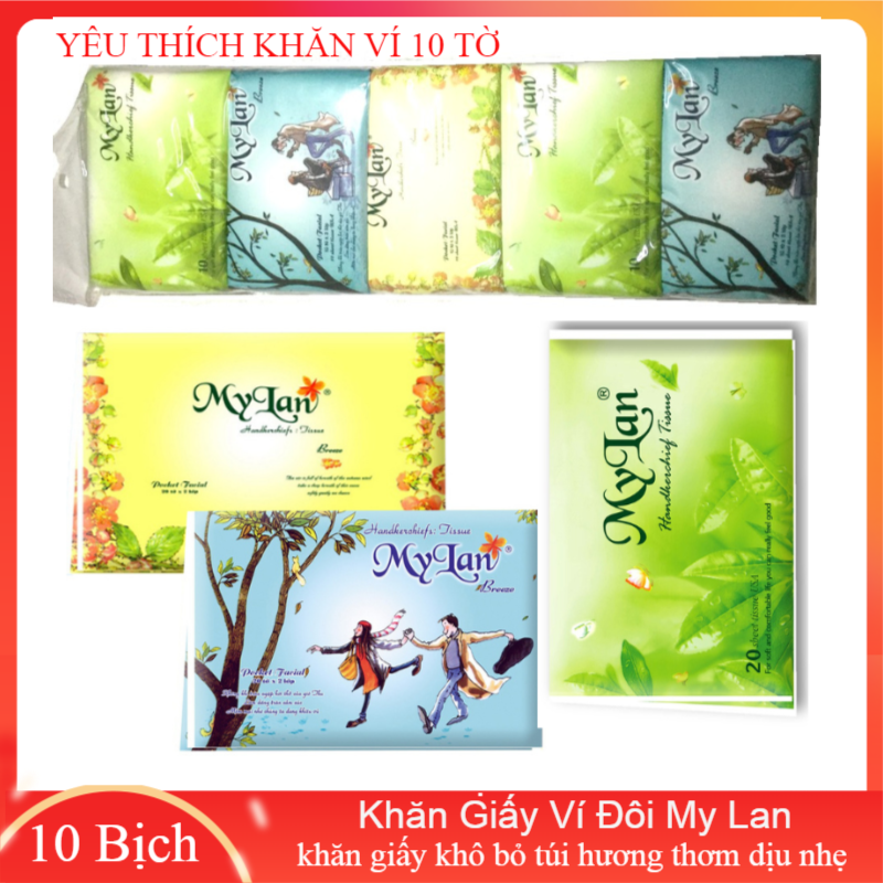 [HCM]Log Khăn Giấy Ví Đôi My Lan (10 bịch x 10 tờ 3 lớp )