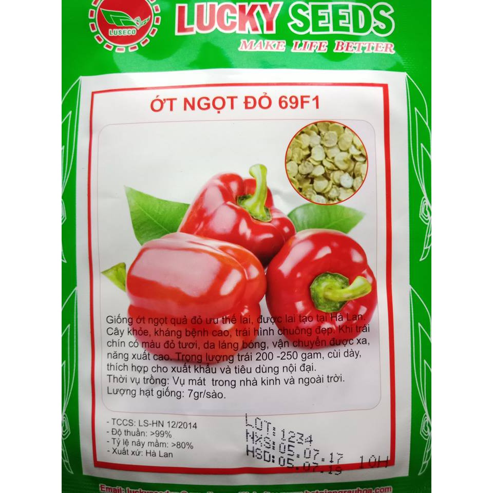 HẠT GIỐNG ỚT CHUÔNG NGỌT Đỏ 10 HẠT