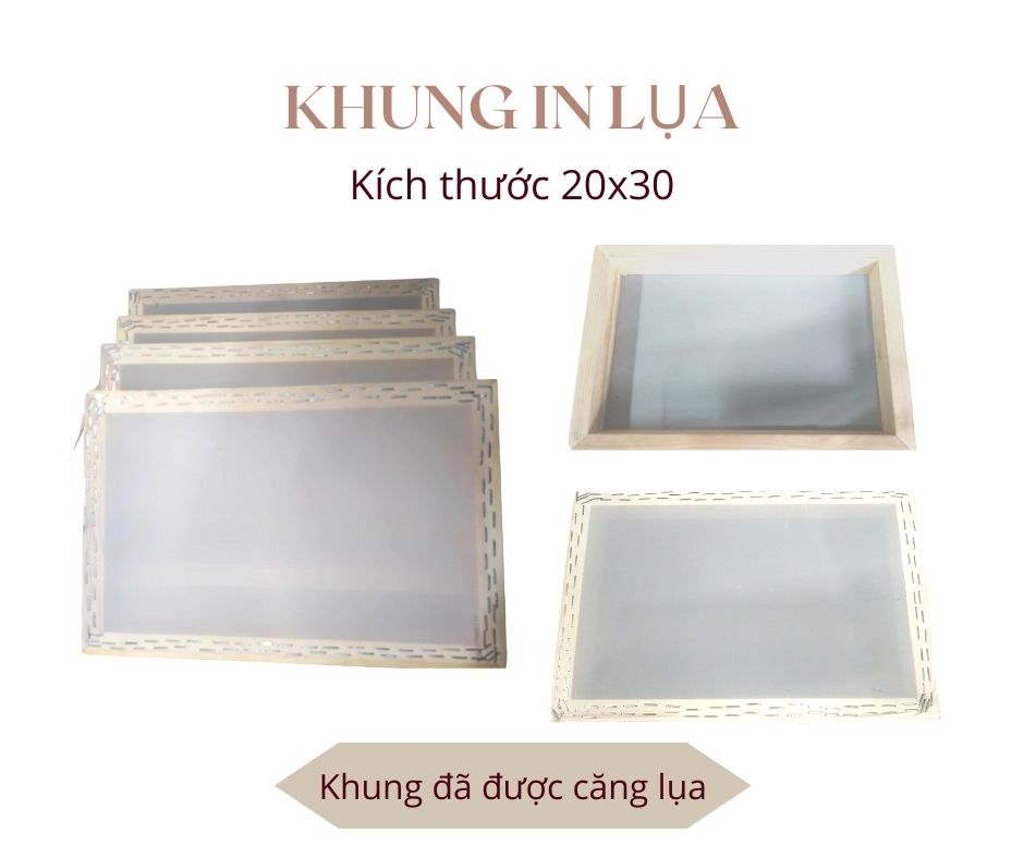 Khung in lụa 20x30cm - Khung đã được căng lụa