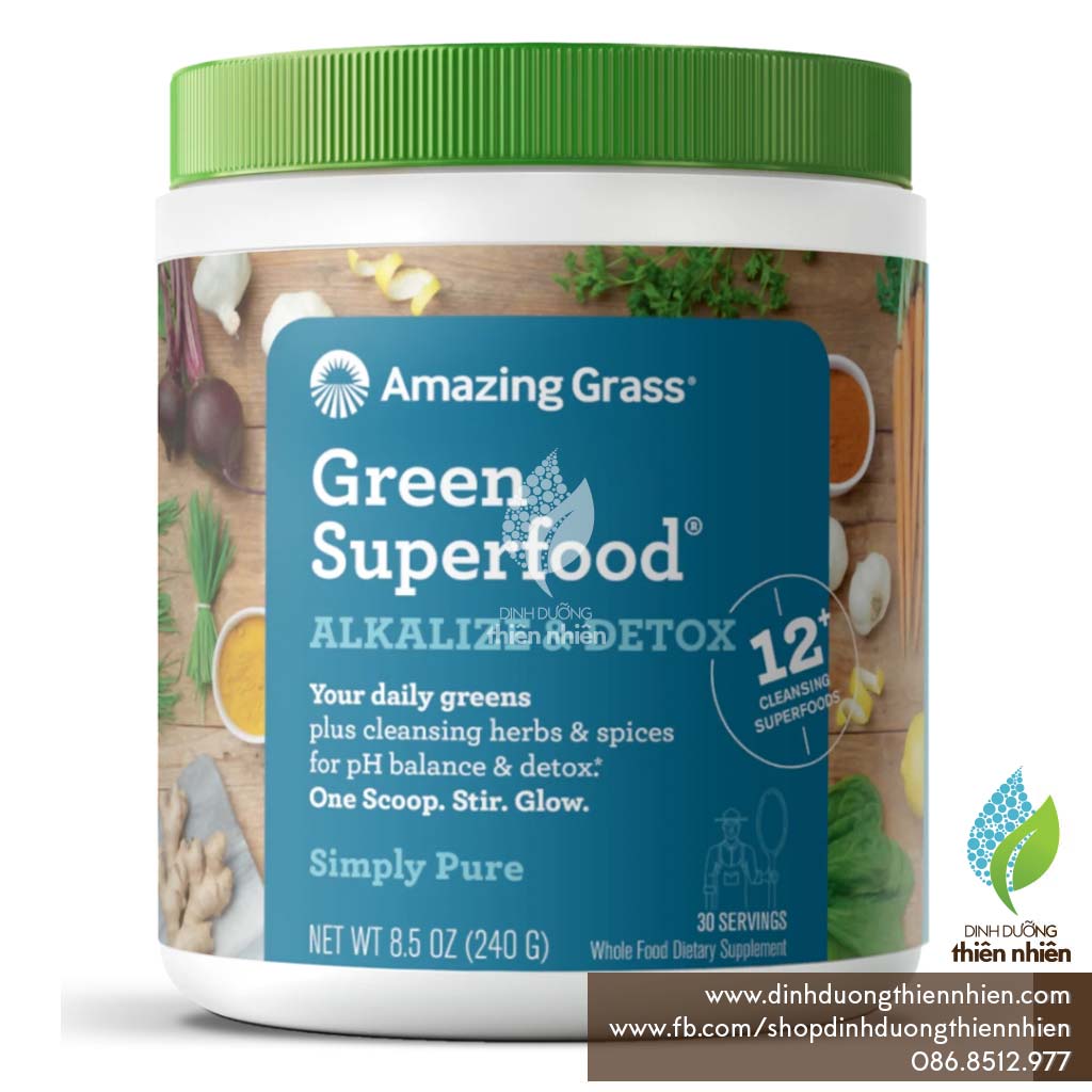 Hỗn Hợp Bột Uống Rau Củ Quả Hữu Cơ Amazing Grass Green Superfood