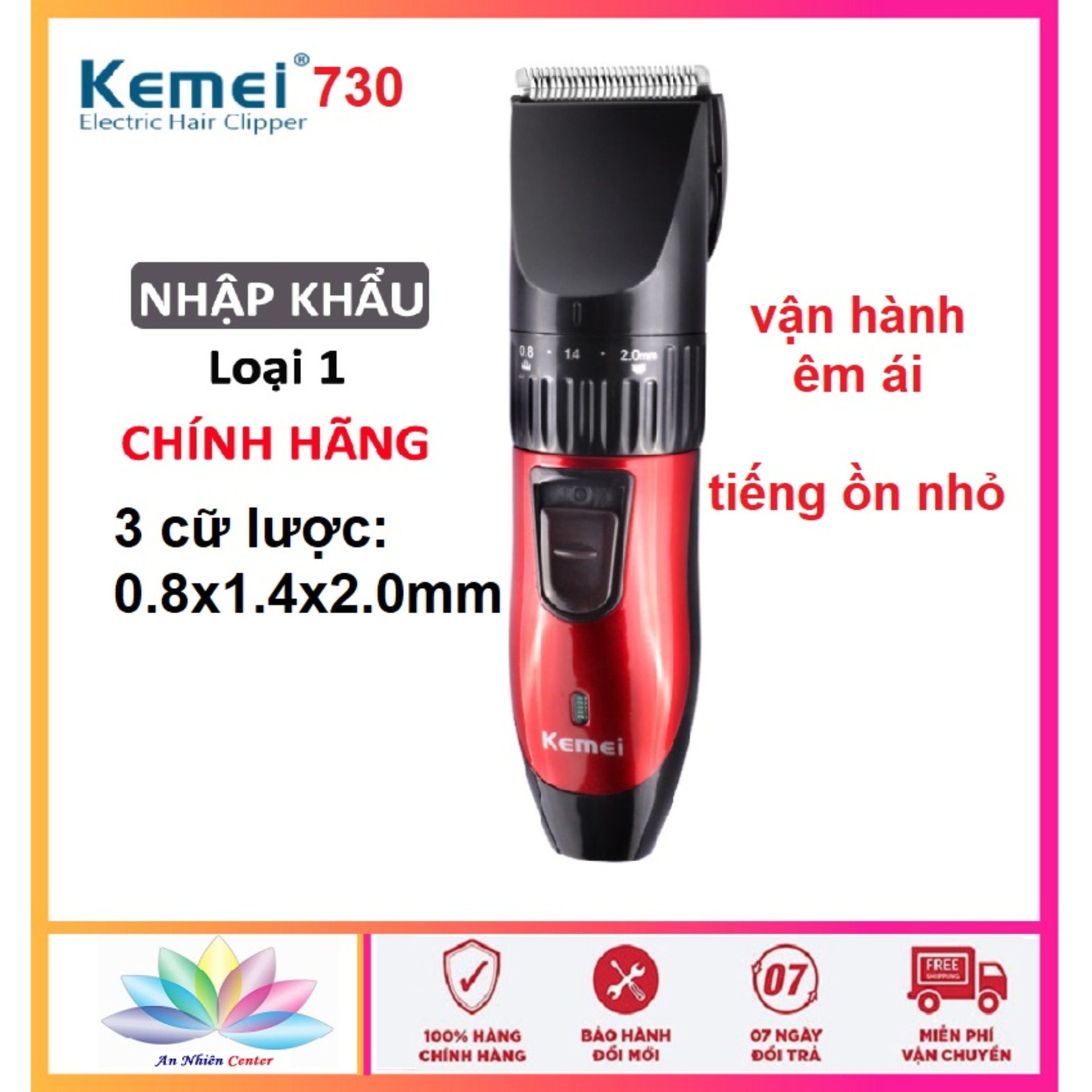 [HCM]Tông đơ cắt tóc trẻ em sạc pin dùng cho gia đình Kemei 730 - Tông đơ cắt tóc hớt tóc chuyên nghiệp không dây cho trẻ em người lớn salon (Màu Đỏ Đen)