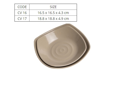 Chén Nhựa Melamine Vuông Màu Nâu
